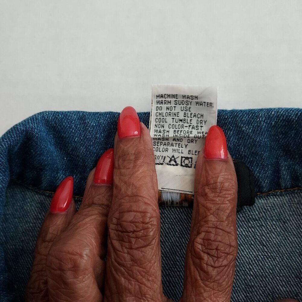 Vintage 90's Baccini Patchwork Button Down Jean V… - image 3